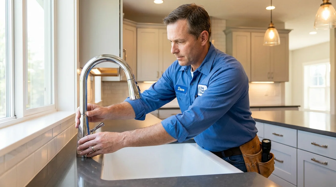 Kitchen faucet installation by Johns Plumbing LLC in Minster